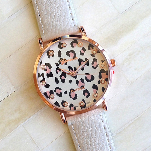 ŽENSKI KOŽNI SAT LEOPARD